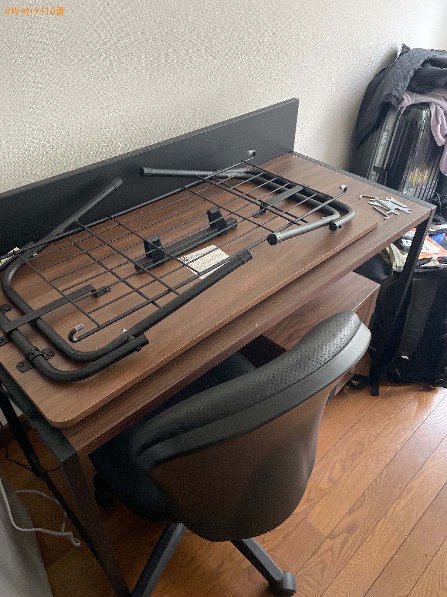 マットレス付きシングルベッド、冷蔵庫、洗濯機、PCモニタ等の回収